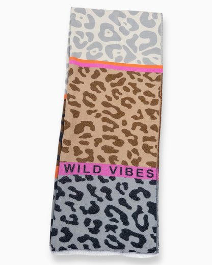Leo Schal Wild Vibes grau braun