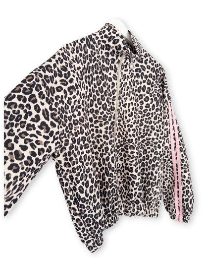 Oversize Leo Blouson-Jacke Streifen rosa