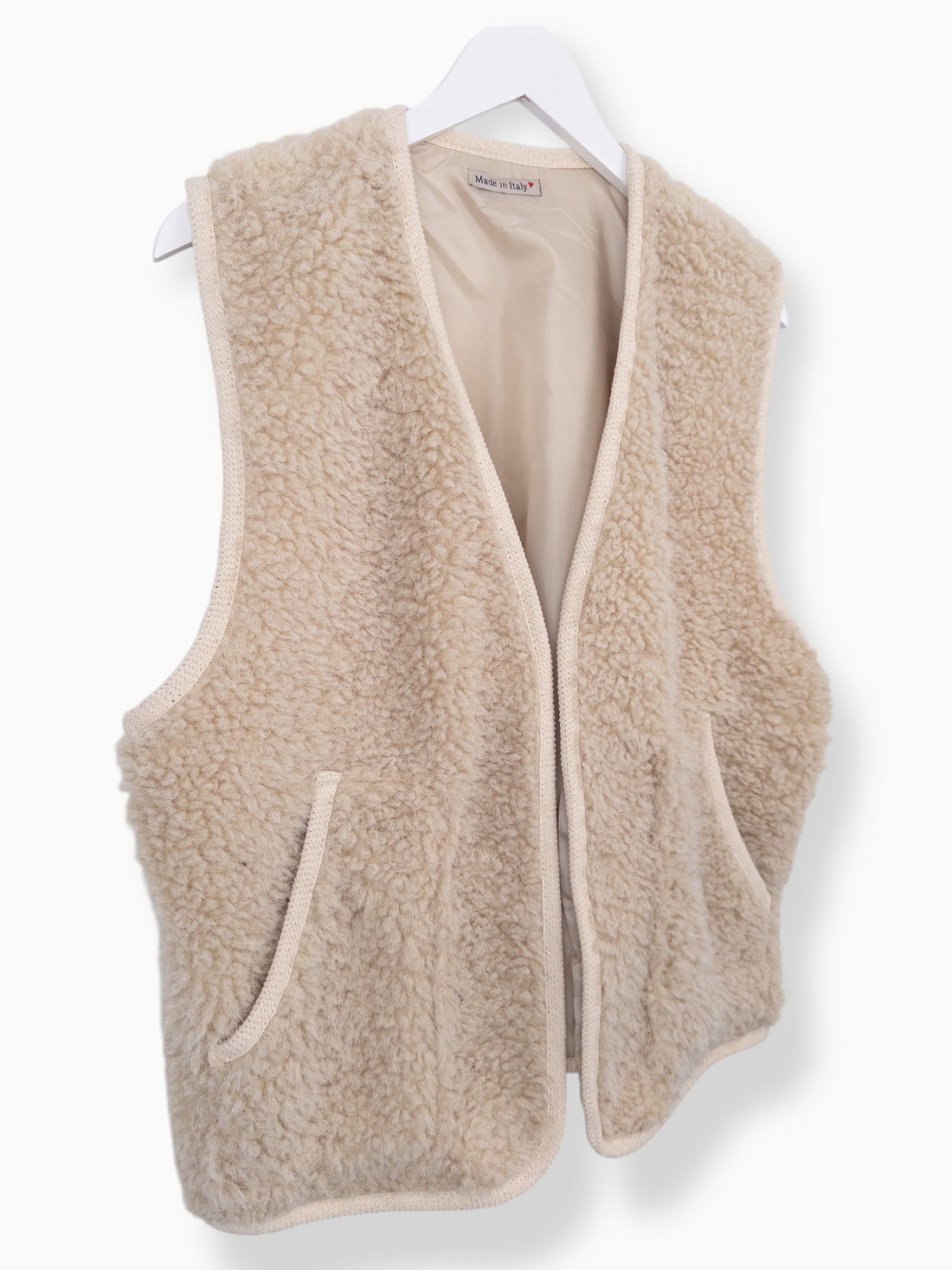 Leichte Teddy-Weste beige