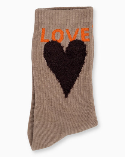 Herz Socken Love braun