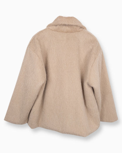 Kurze Jacke Kunstpelz beige