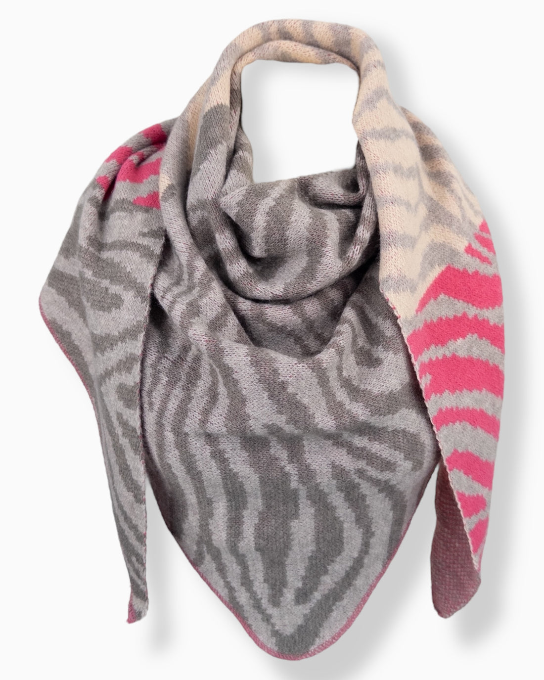 Dreieckstuch Zebra grau pink