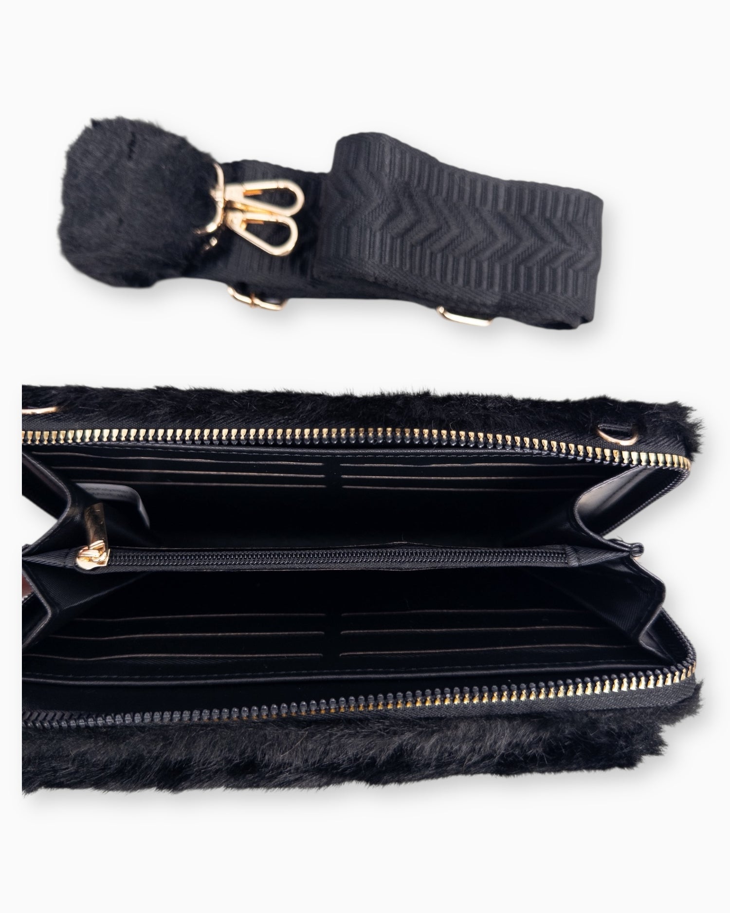 Handytasche Plüsch schwarz