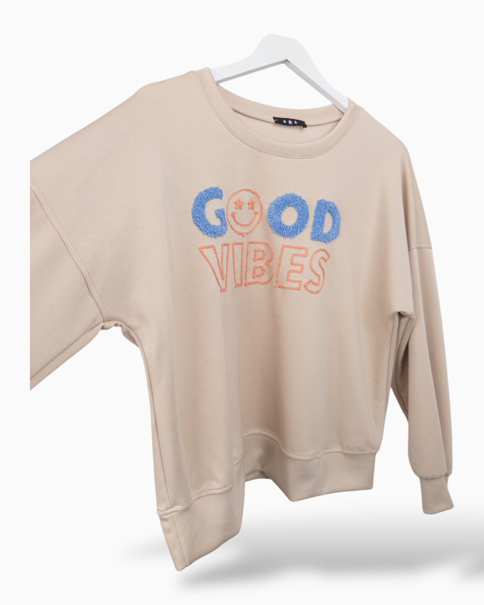 Sweatshirt Good Vibes beige