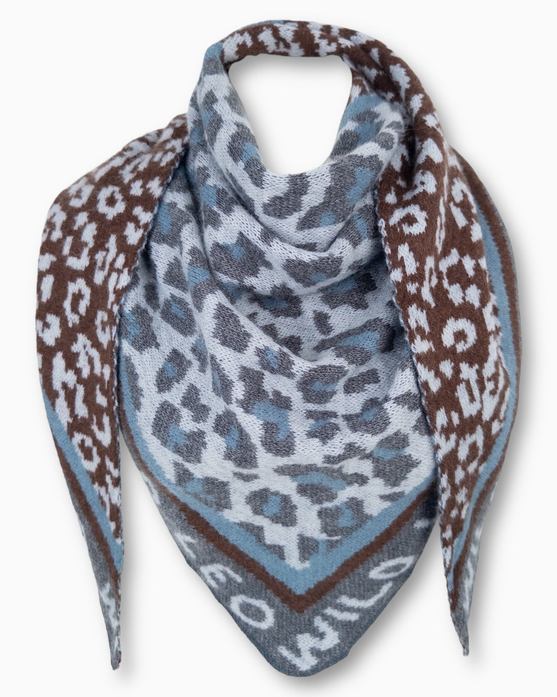 Dreieckstuch Wild Leo blau braun