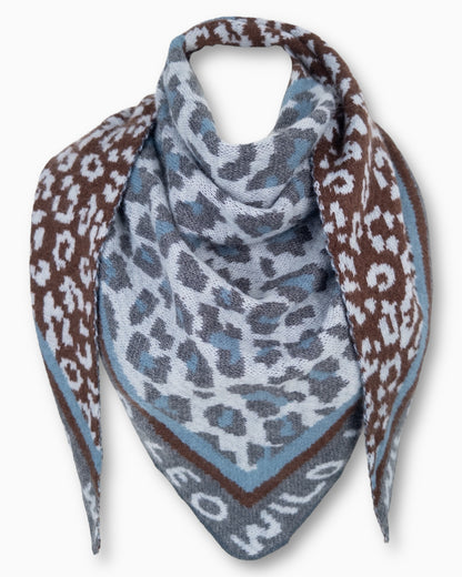 Dreieckstuch Wild Leo blau braun