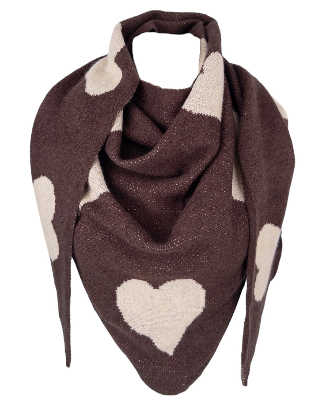 Herz Dreieckstuch braun