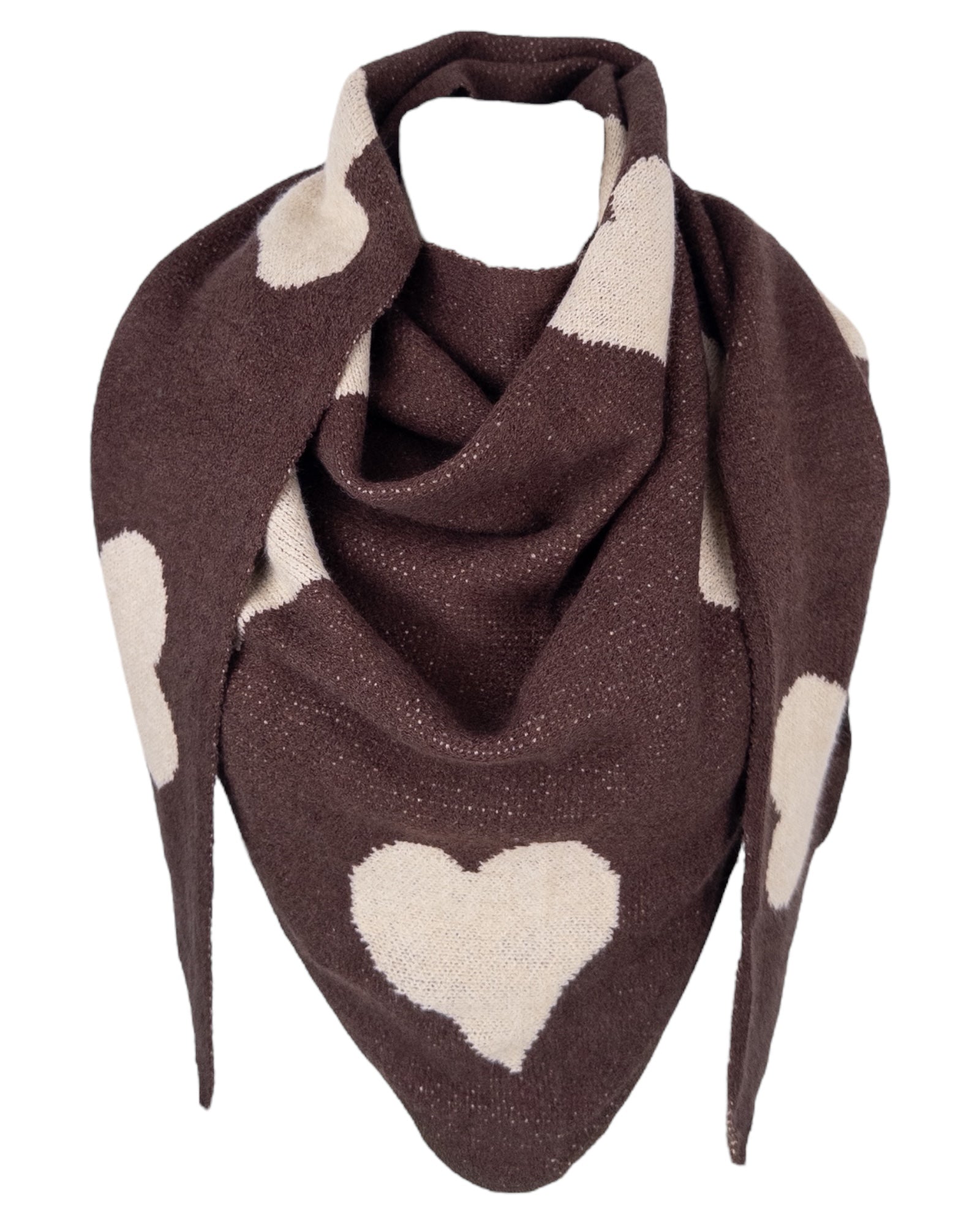 Herz Dreieckstuch braun