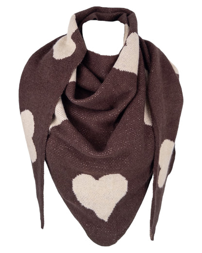 Herz Dreieckstuch braun