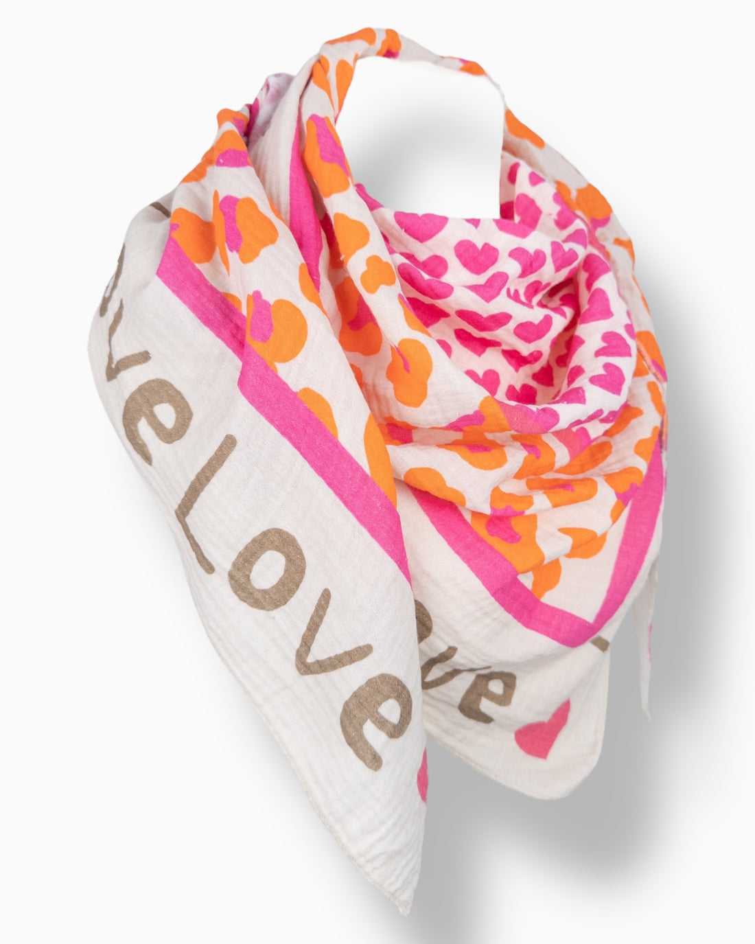 Dreieckstuch Baumwolle Love sand pink