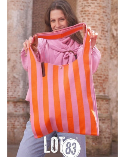 Shopper Lois mit Streifen orange altrosa