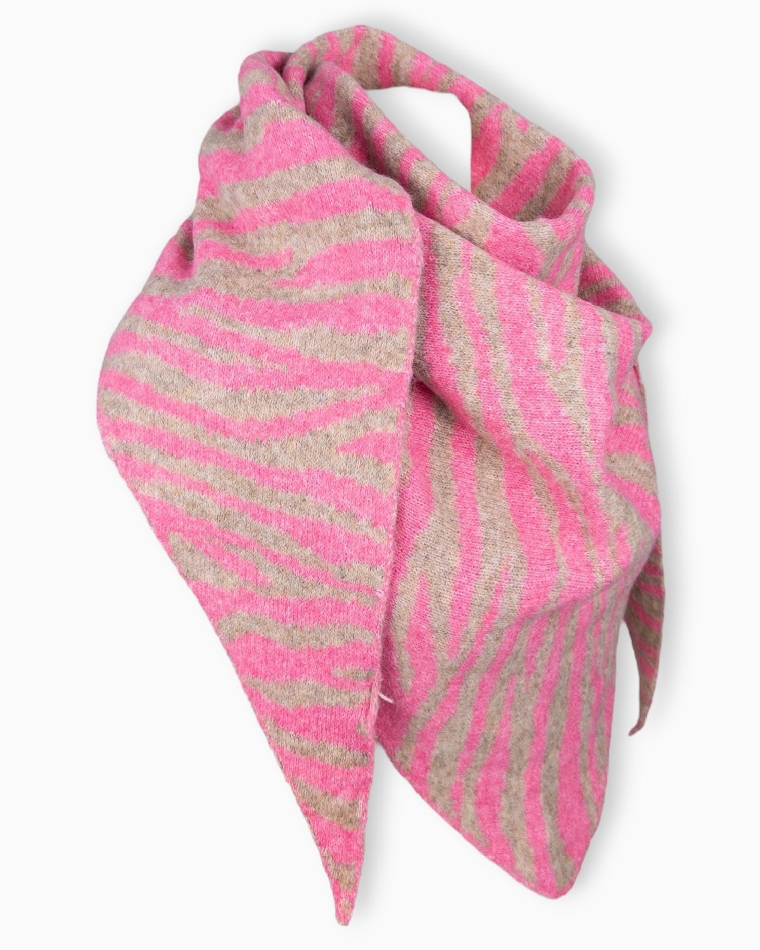 Zebra Dreieckstuch pink taupe