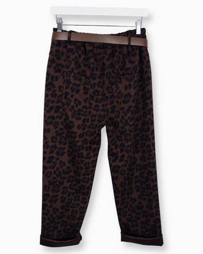 Leo Hose mit Gürtel dunkelbraun