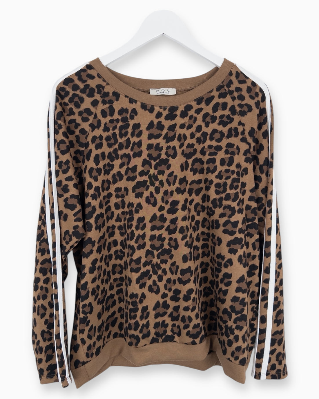 Oversize Leo Sweatshirt braun weiß