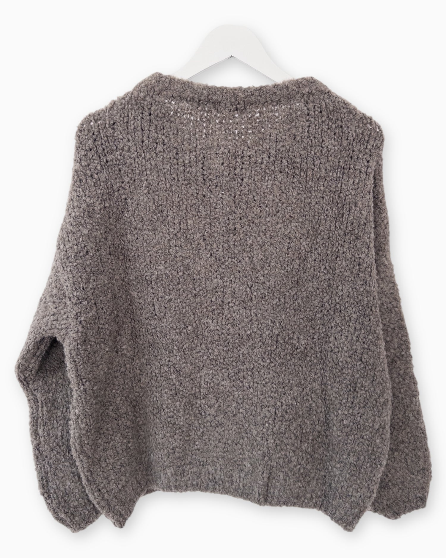 Strickjacke Smile grau-braun