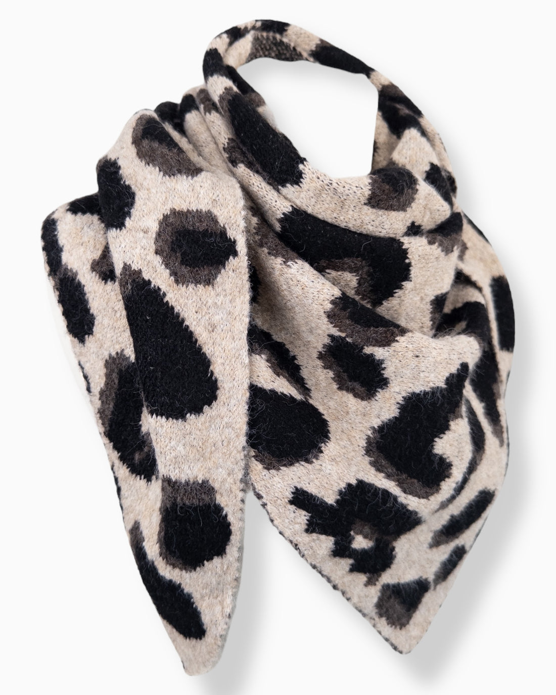 Leo Dreieckstuch beige schwarz