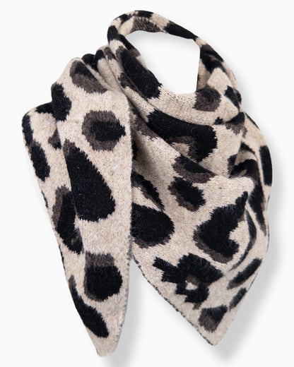 Leo Dreieckstuch beige schwarz
