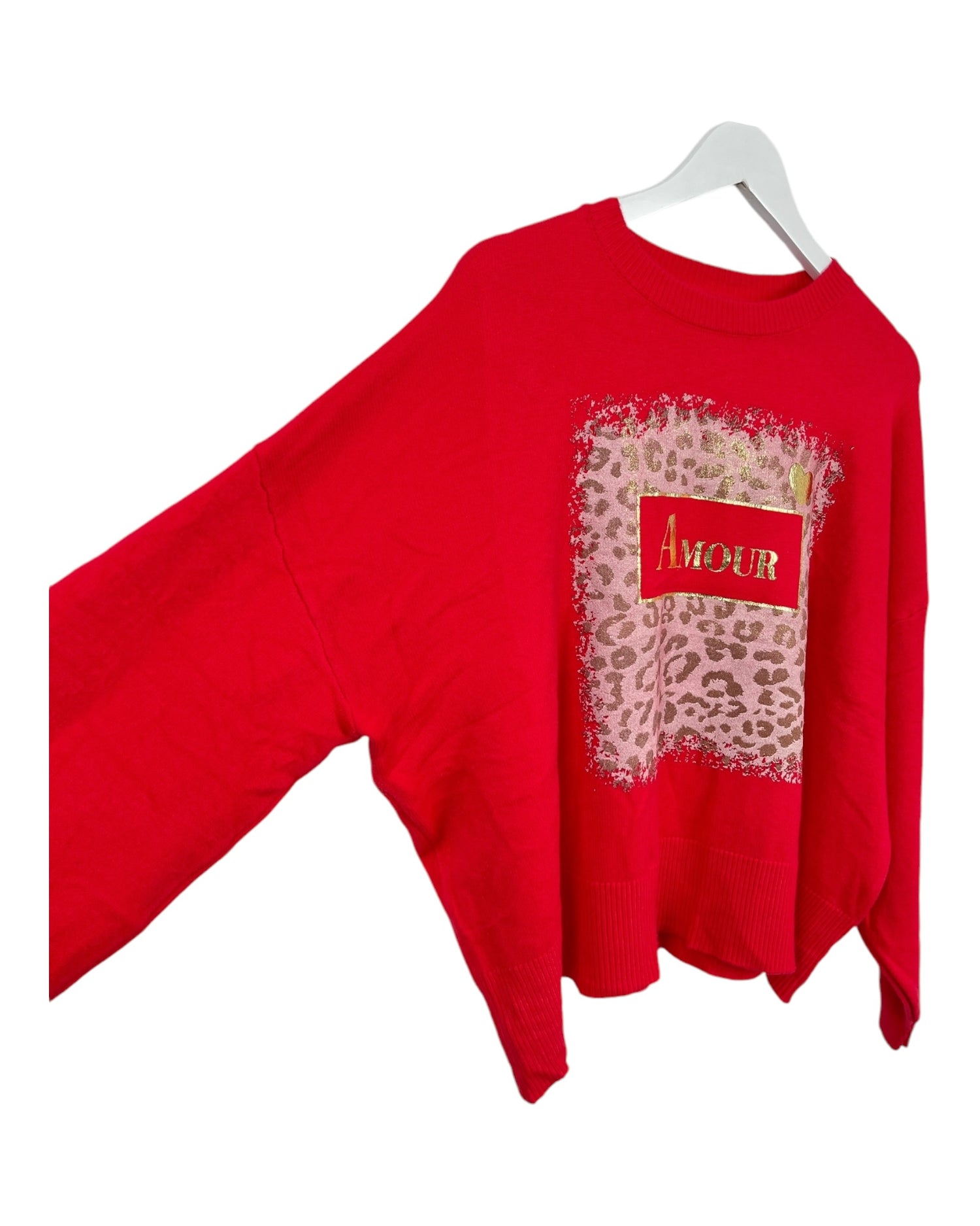 Feinstrickpulli Amour rot