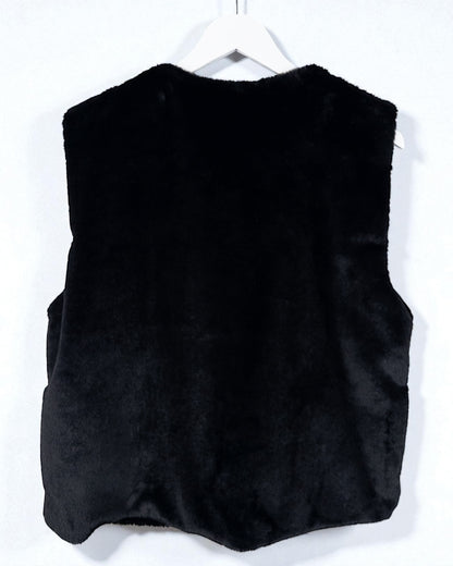 Flauschige Kunstfell-Weste Leo schwarz