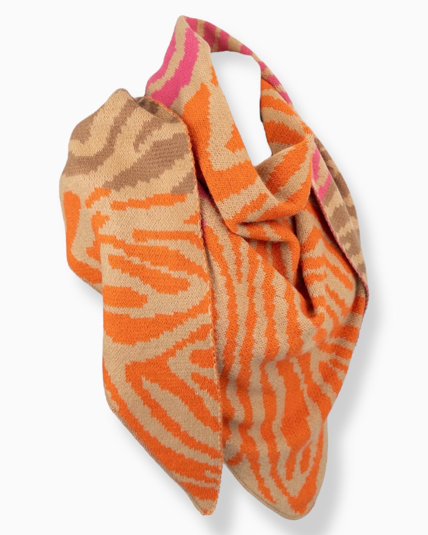 Dreieckstuch Zebra orange beige