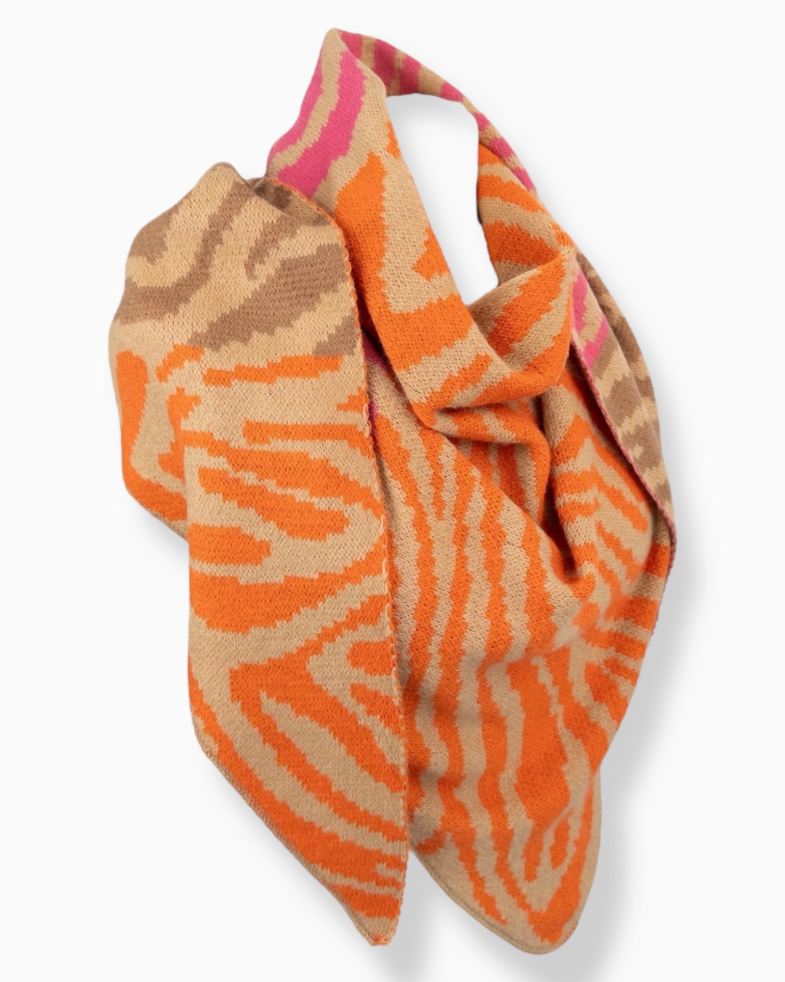 Dreieckstuch Zebra orange beige