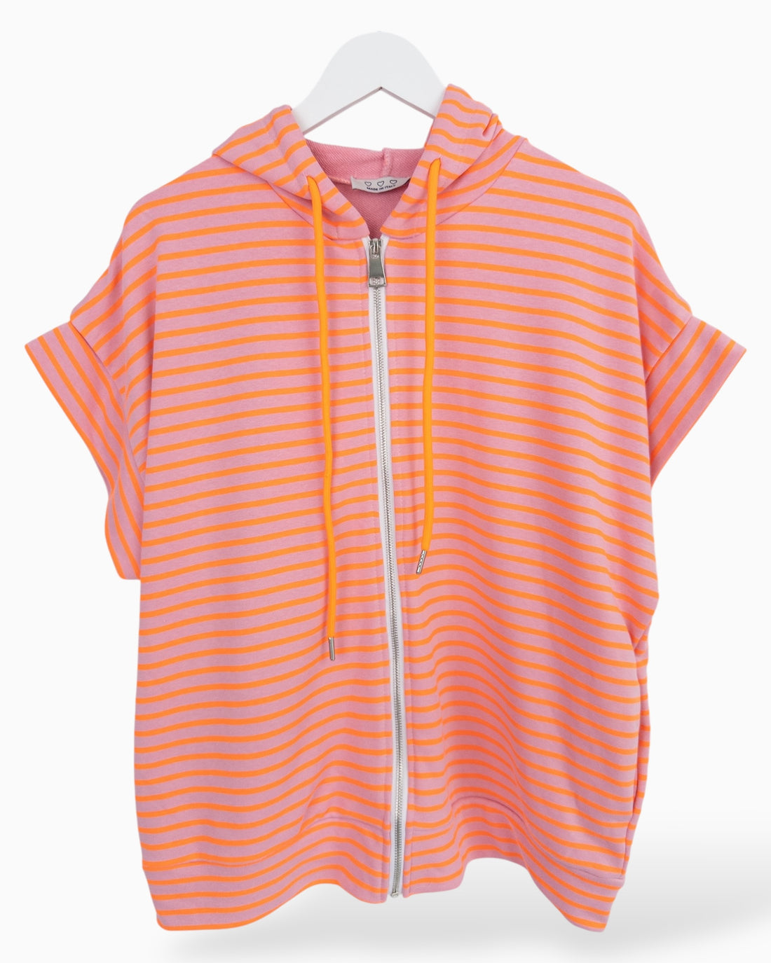 Kapuzenshirt mit Streifen orange