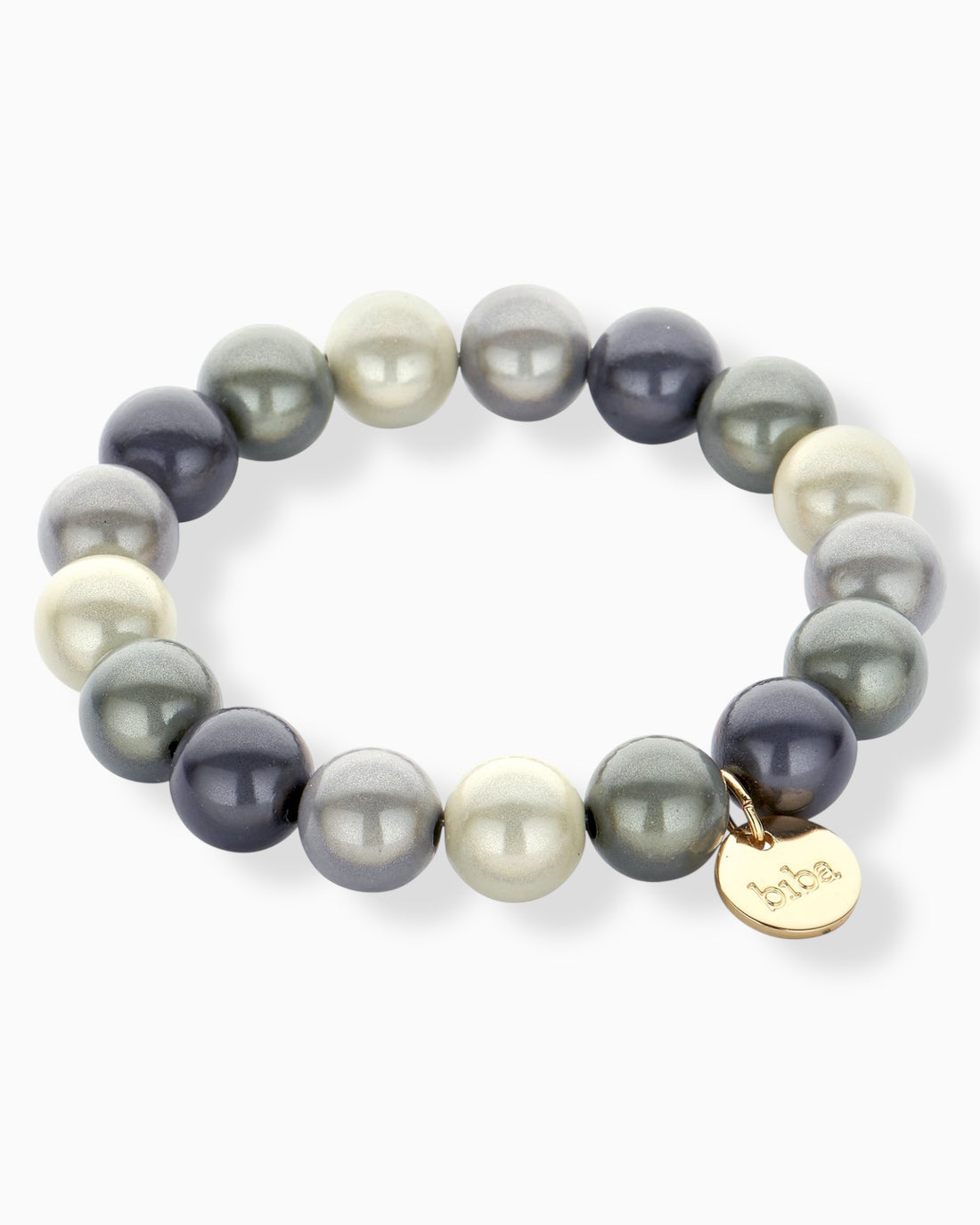 Perlenarmband Lia grau creme