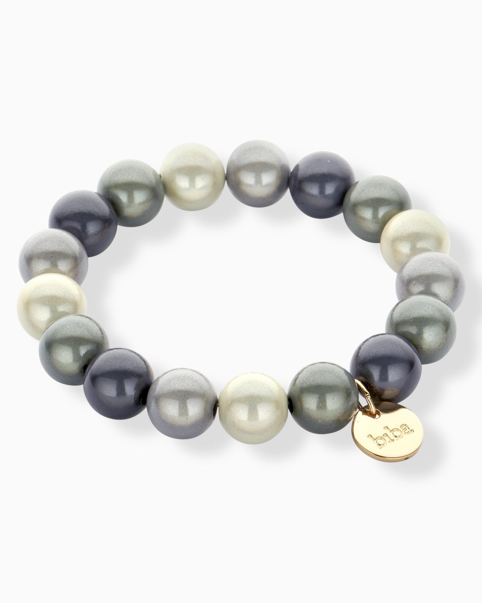 Perlenarmband Lia grau creme