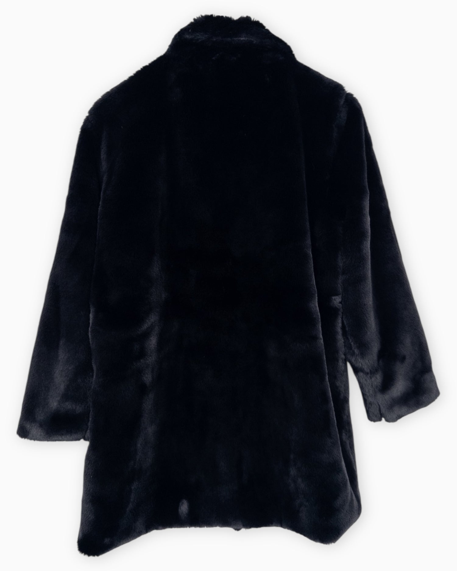 Flauschiger Mantel schwarz