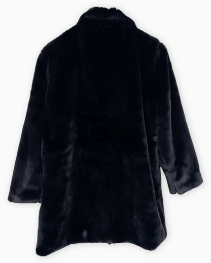 Flauschiger Mantel schwarz