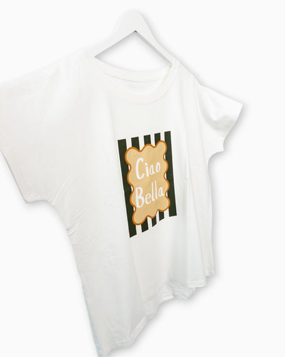 Shirt mit Ciao Bella Print weiß