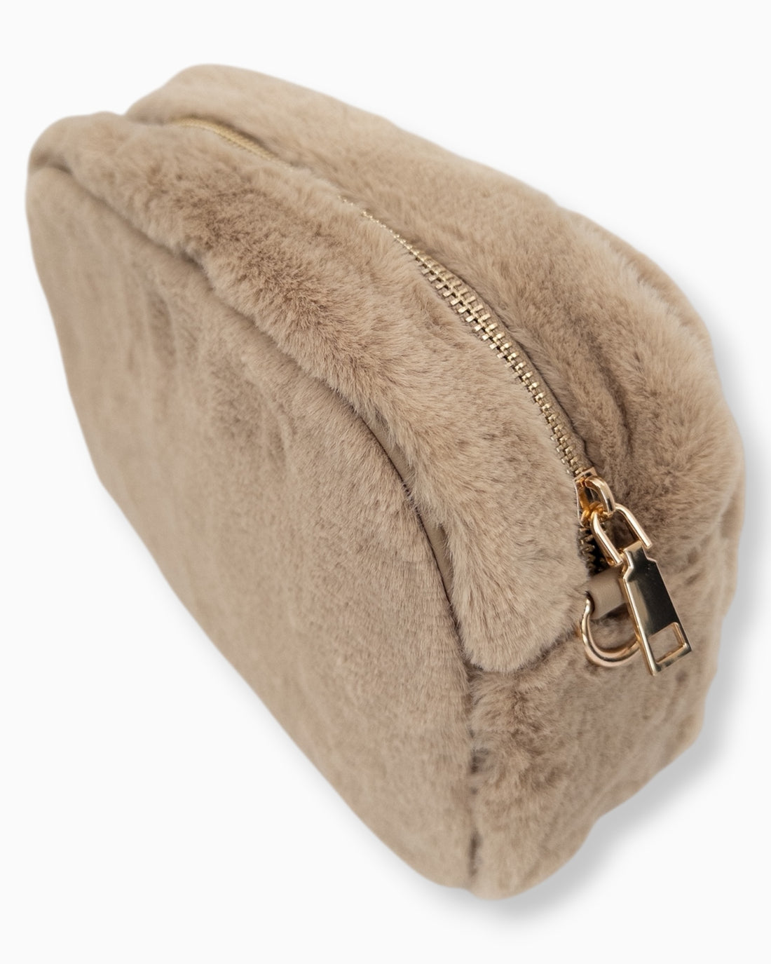 Flauschige Umhängetasche beige