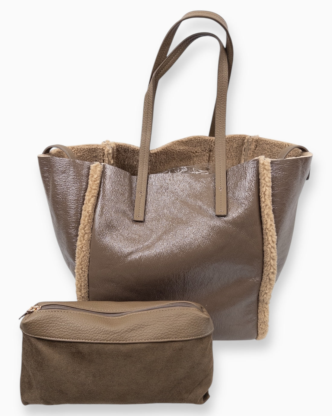Teddy Handtasche braun beige