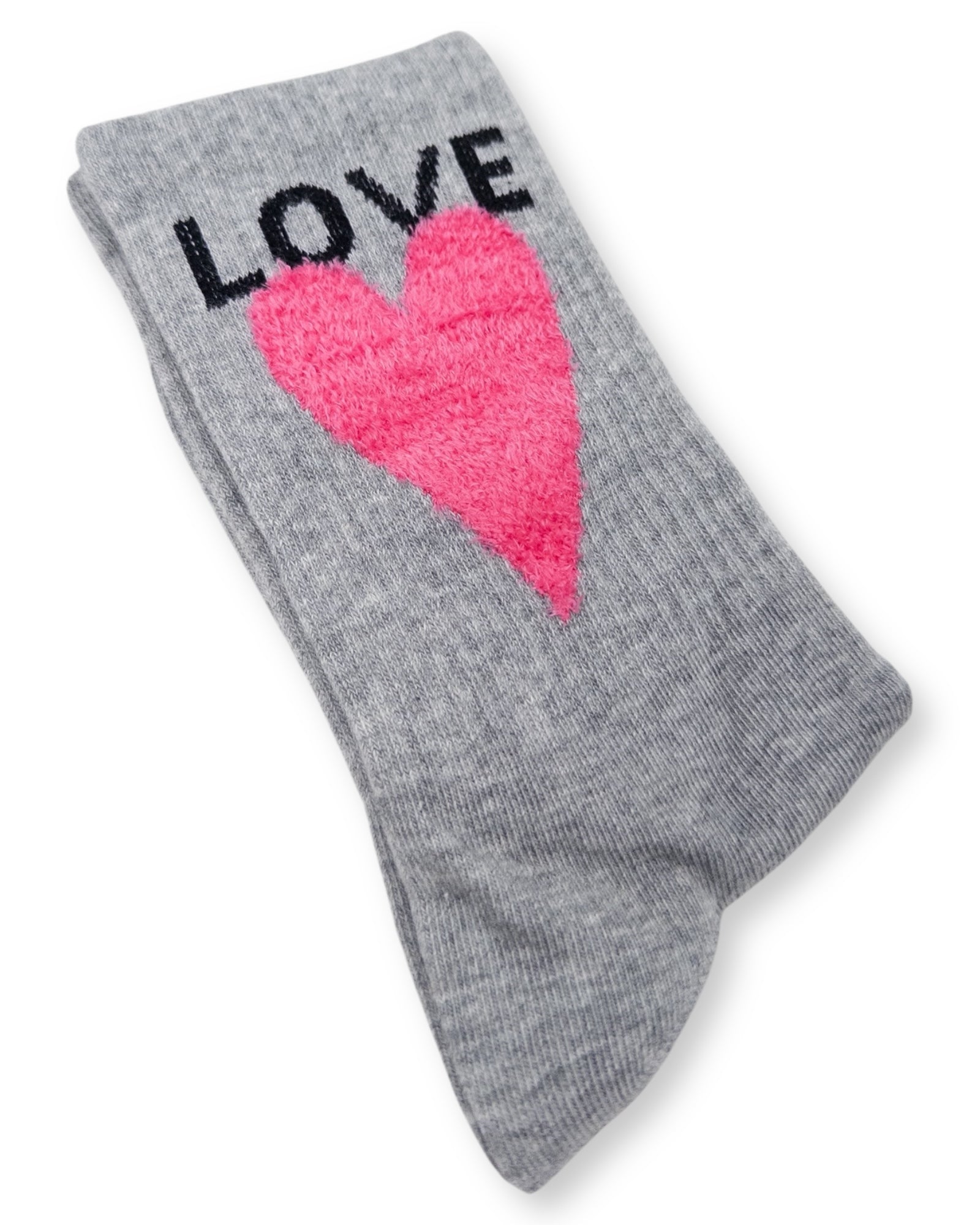 Herz Socken Love hellgrau pink