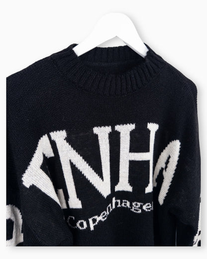 Strickpullover Copenhagen schwarz weiß