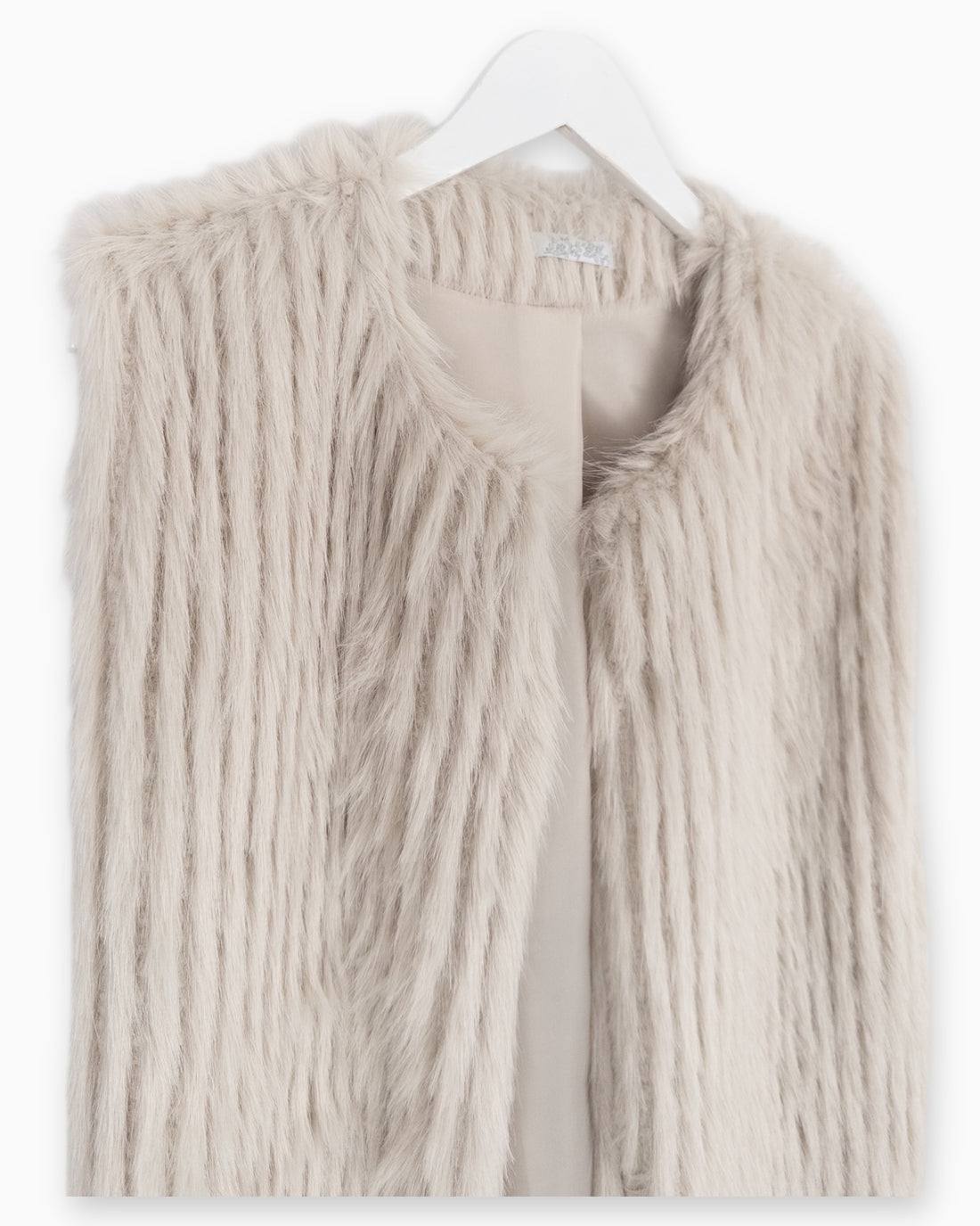 Flauschige Weste sand