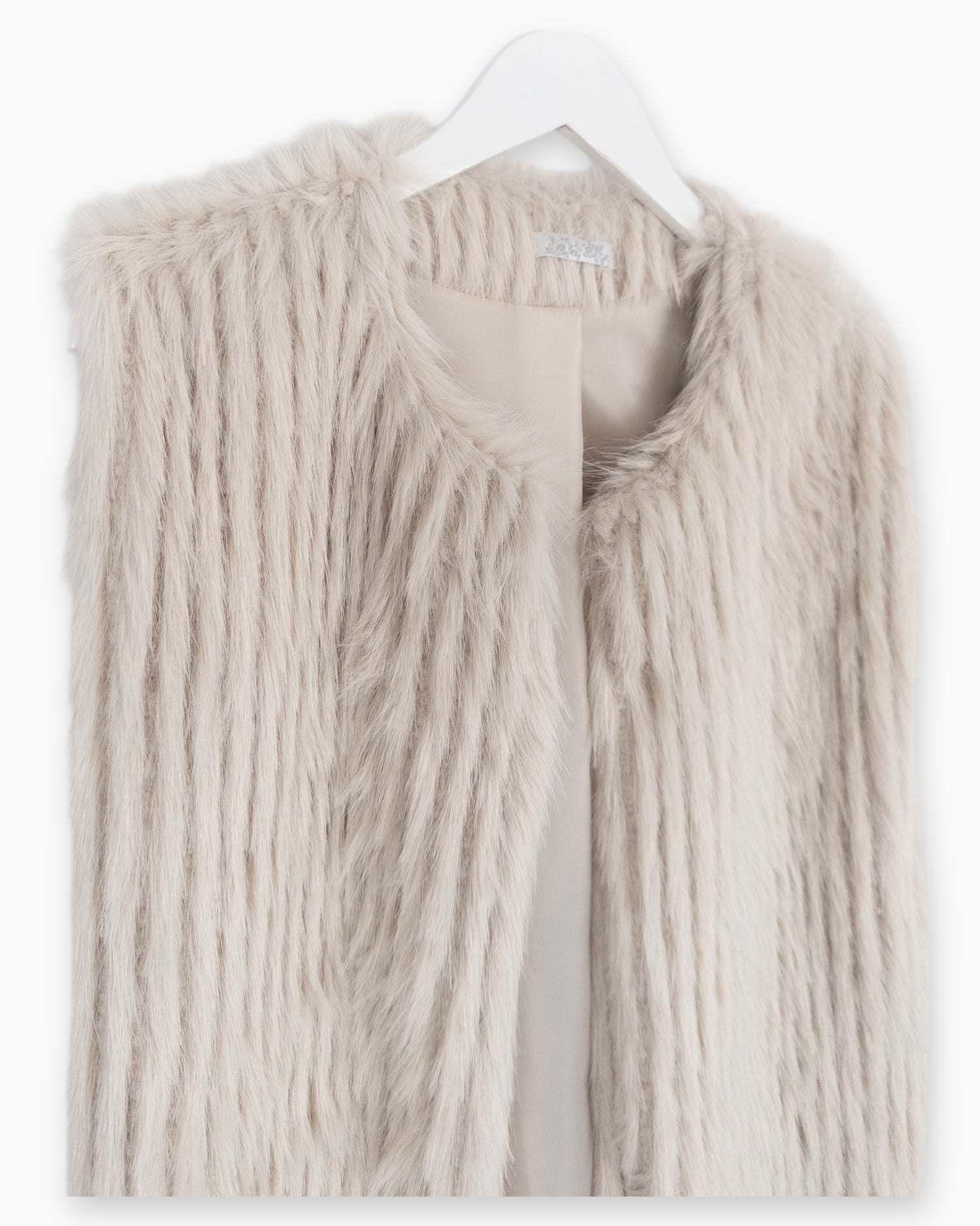 Flauschige Weste sand