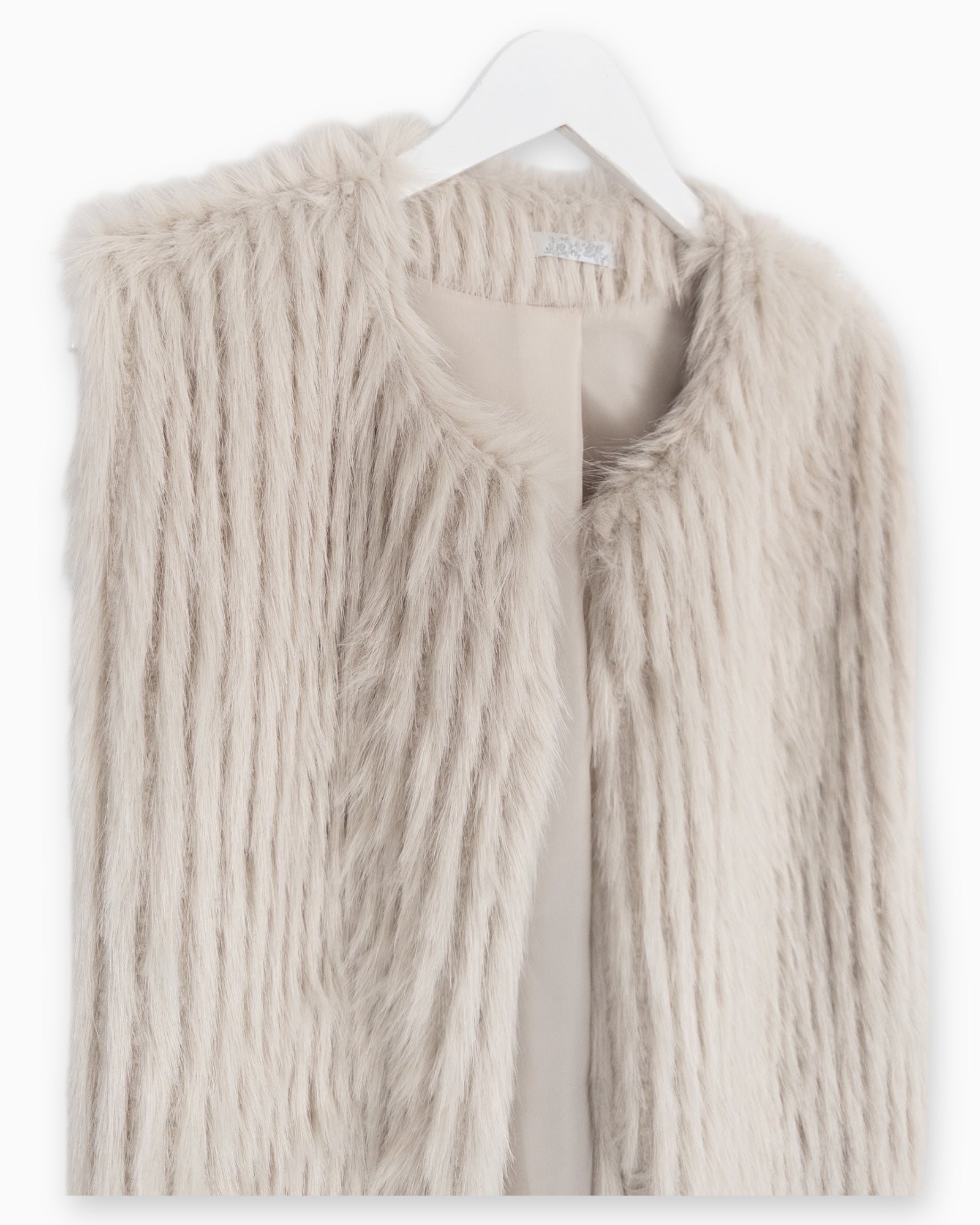 Flauschige Weste sand