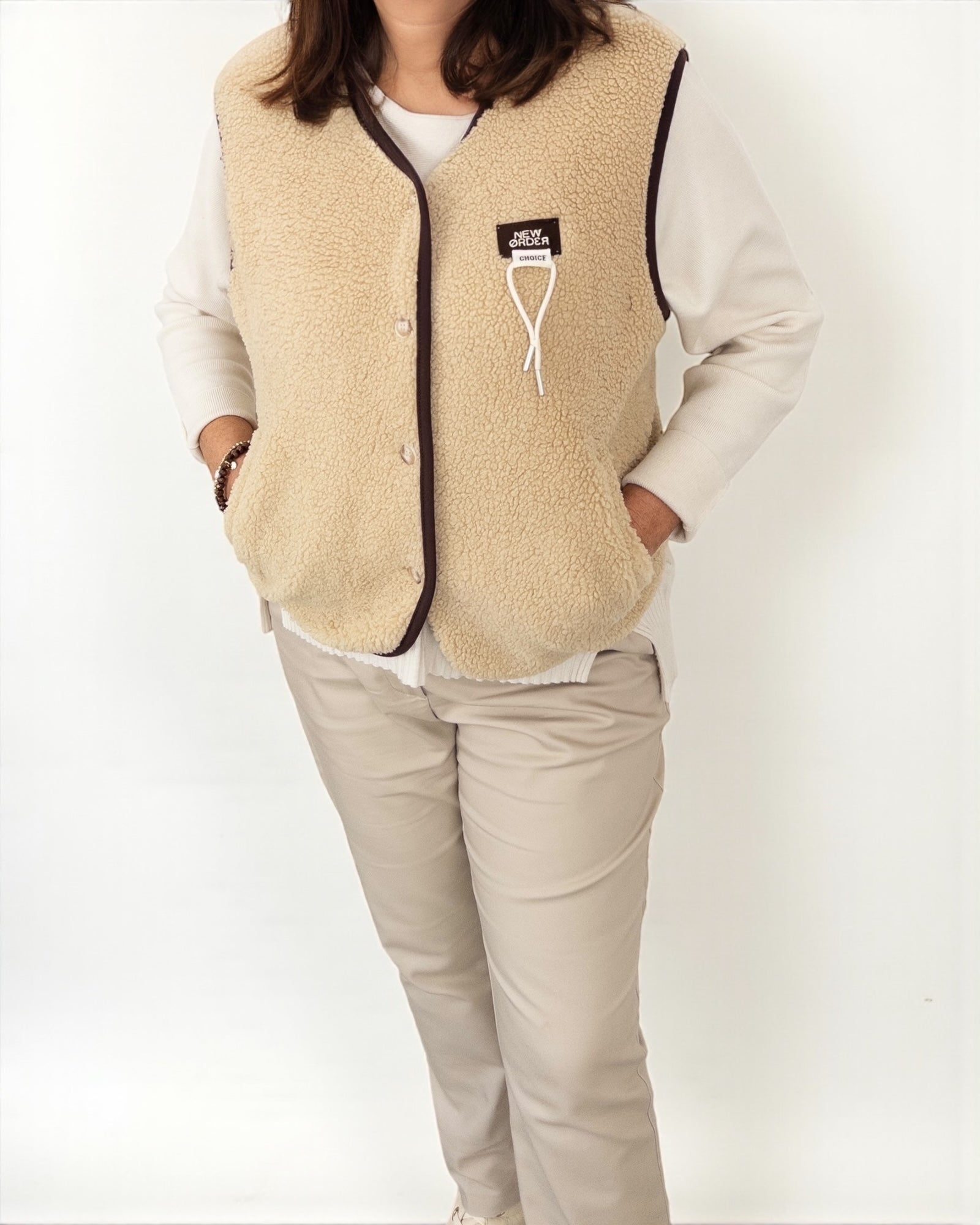 Teddy Weste Choice beige braun