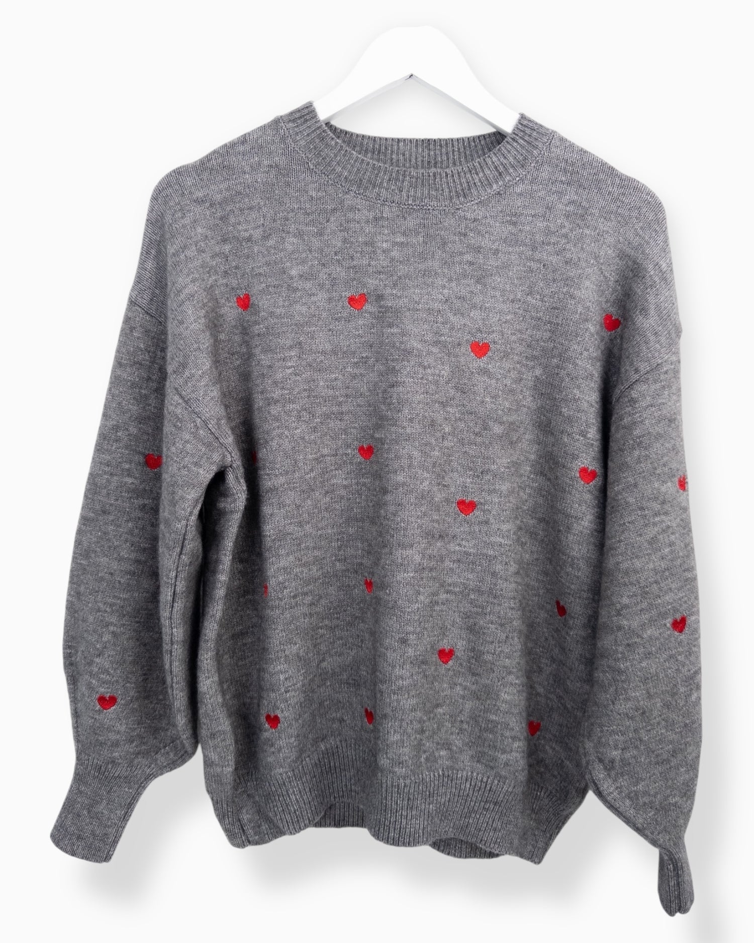 Pullover Herz grau