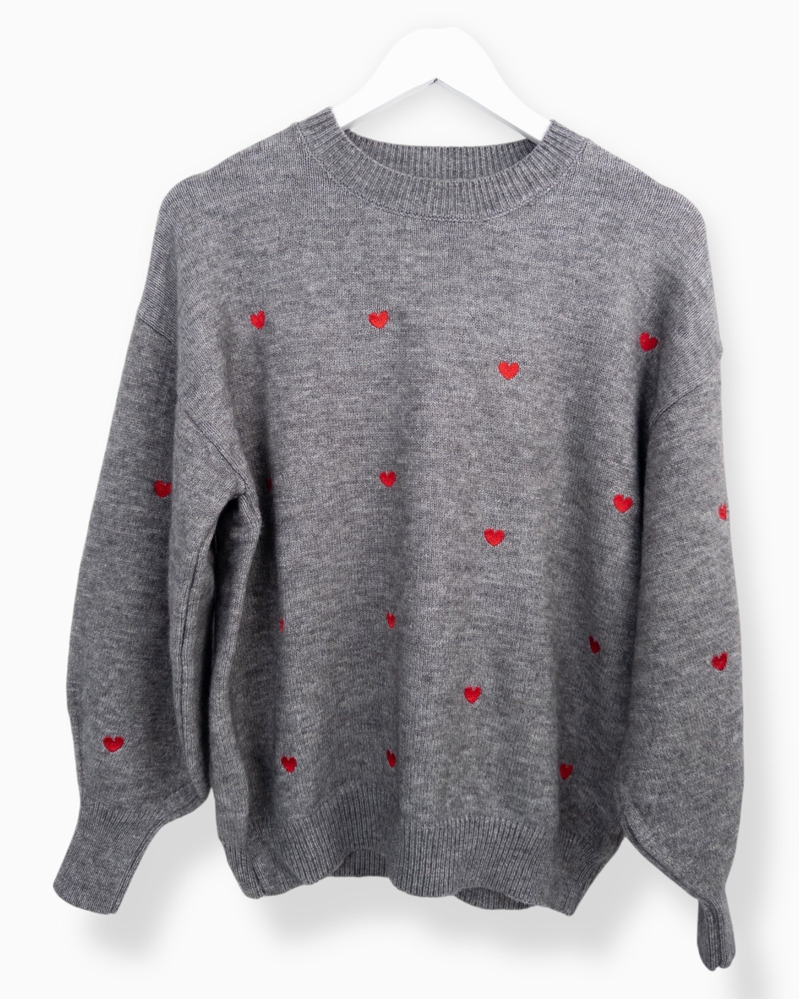 Pullover Herz grau