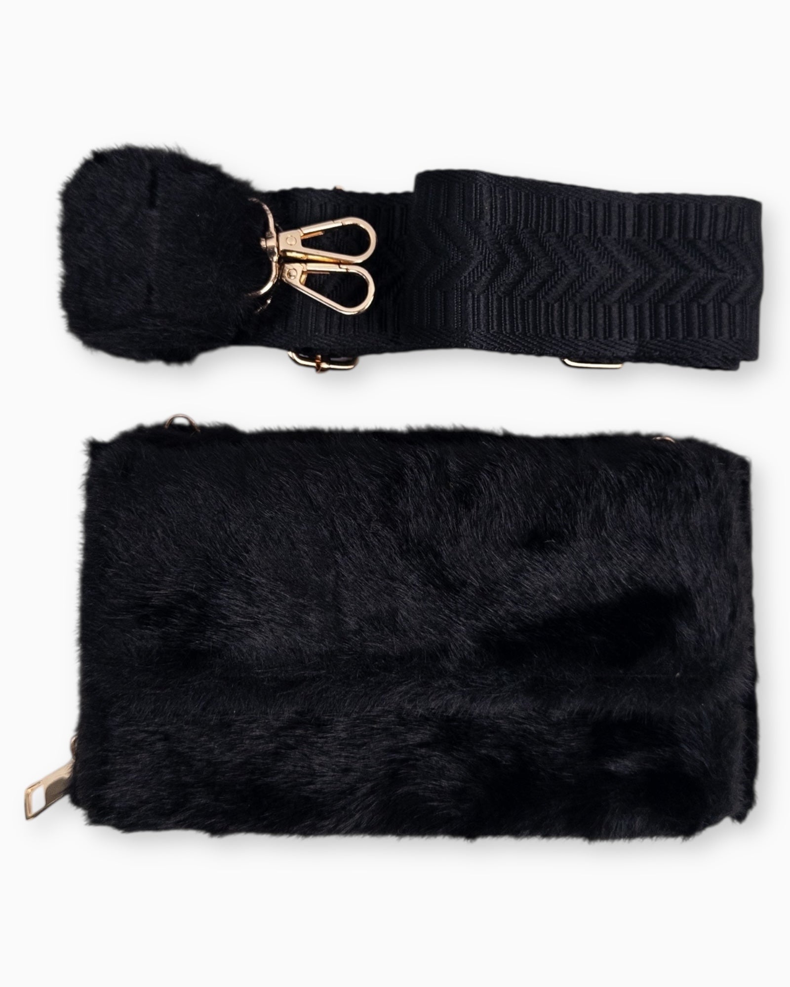 Handytasche Plüsch schwarz