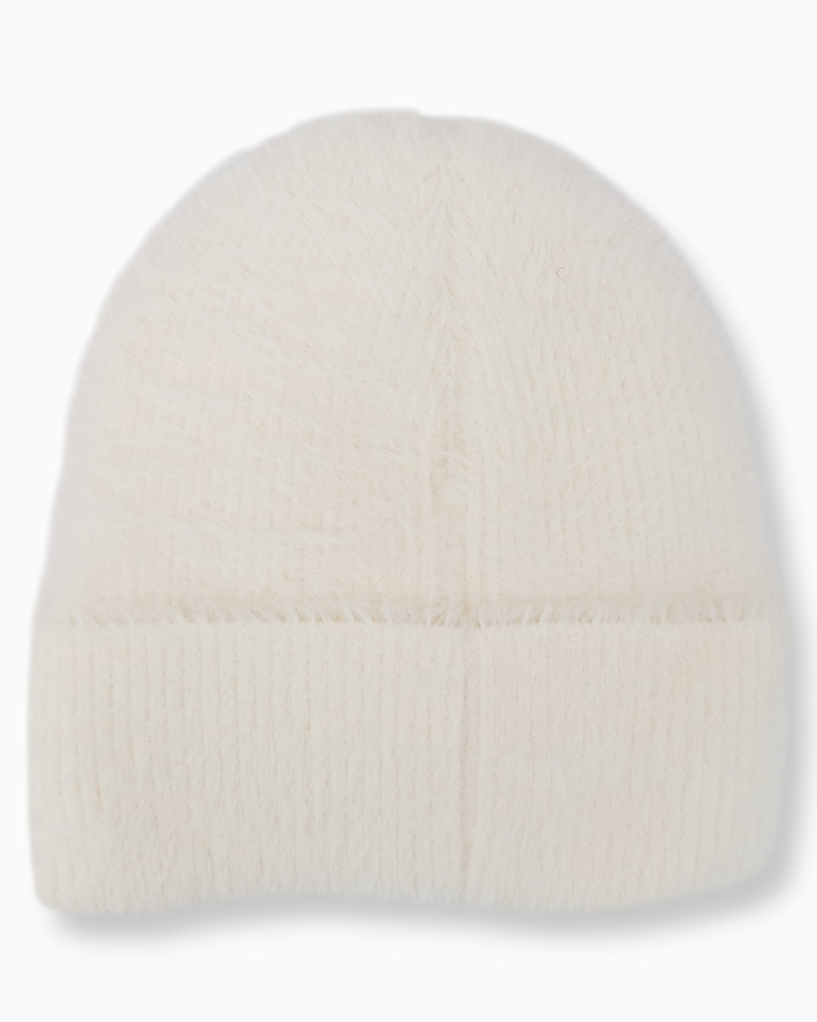 Flauschige Mütze creme