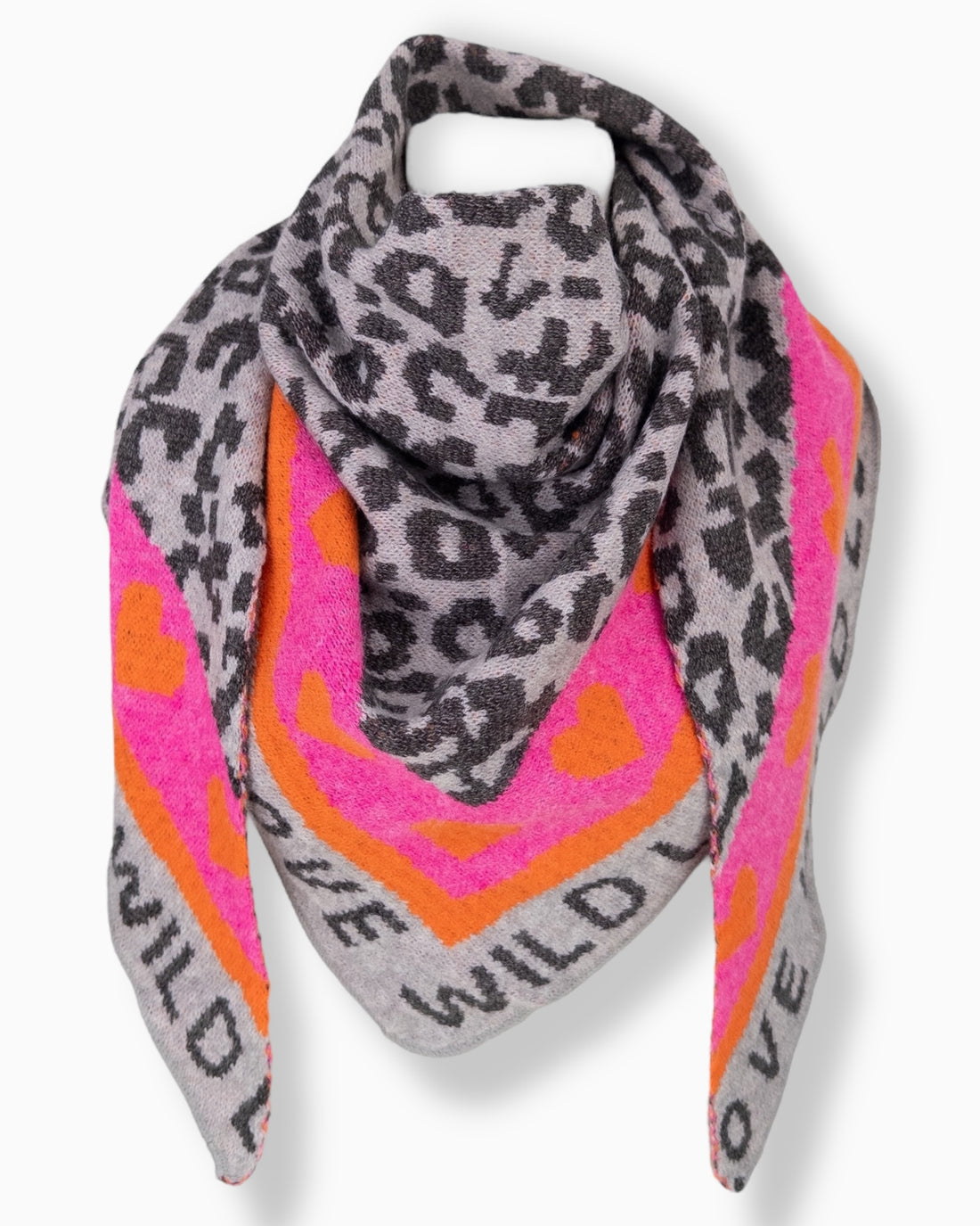 Dreieckstuch Wild Love grau pink