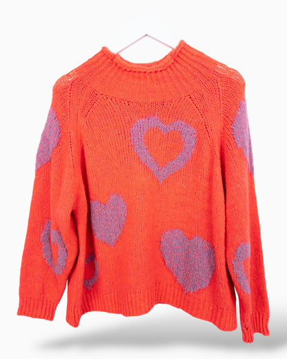Pullover Herz koralle