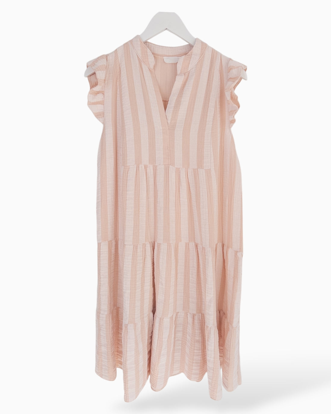 Streifen Kleid aus Baumwolle rosa