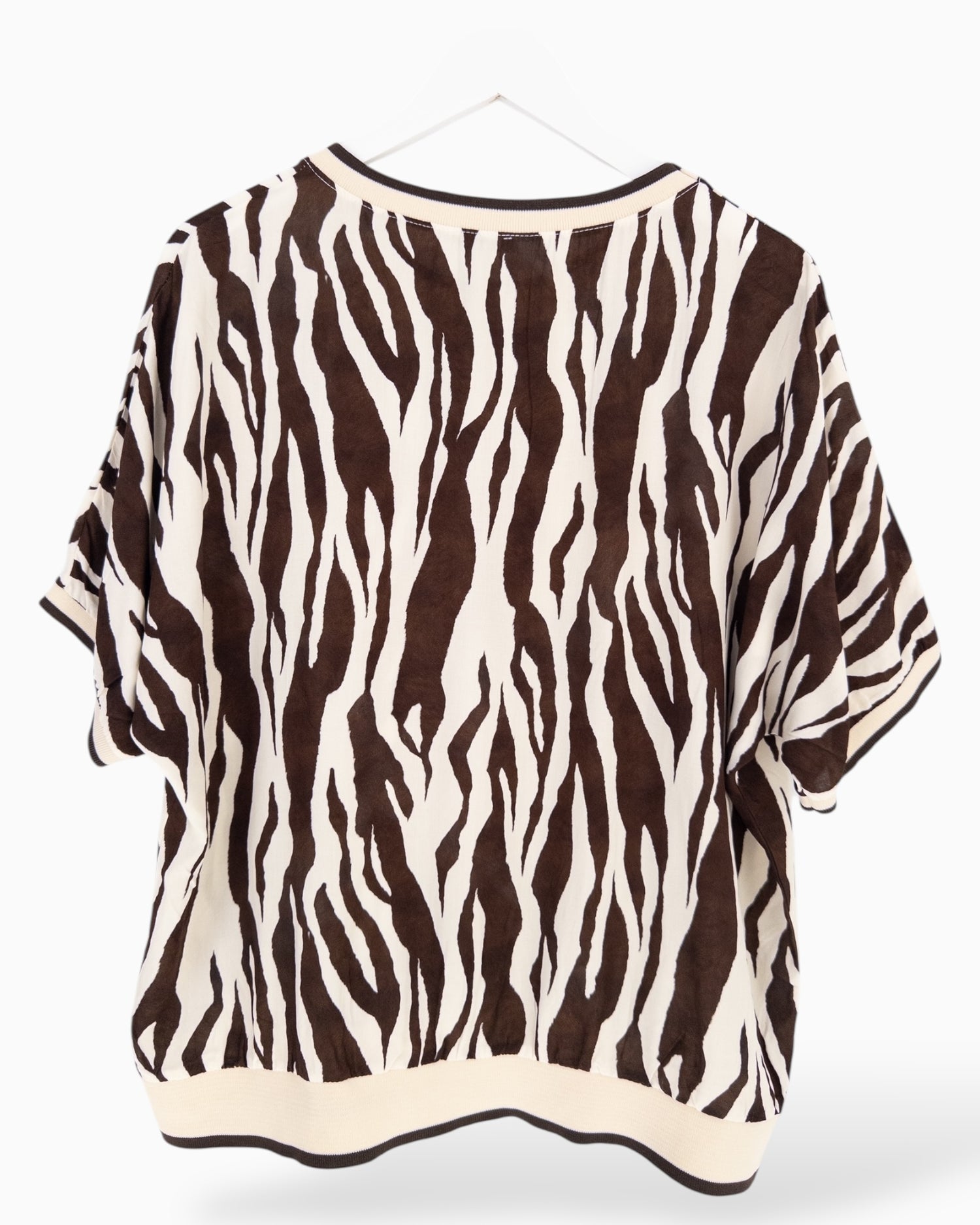 Leichtes Top Zebra creme dunkelbraun