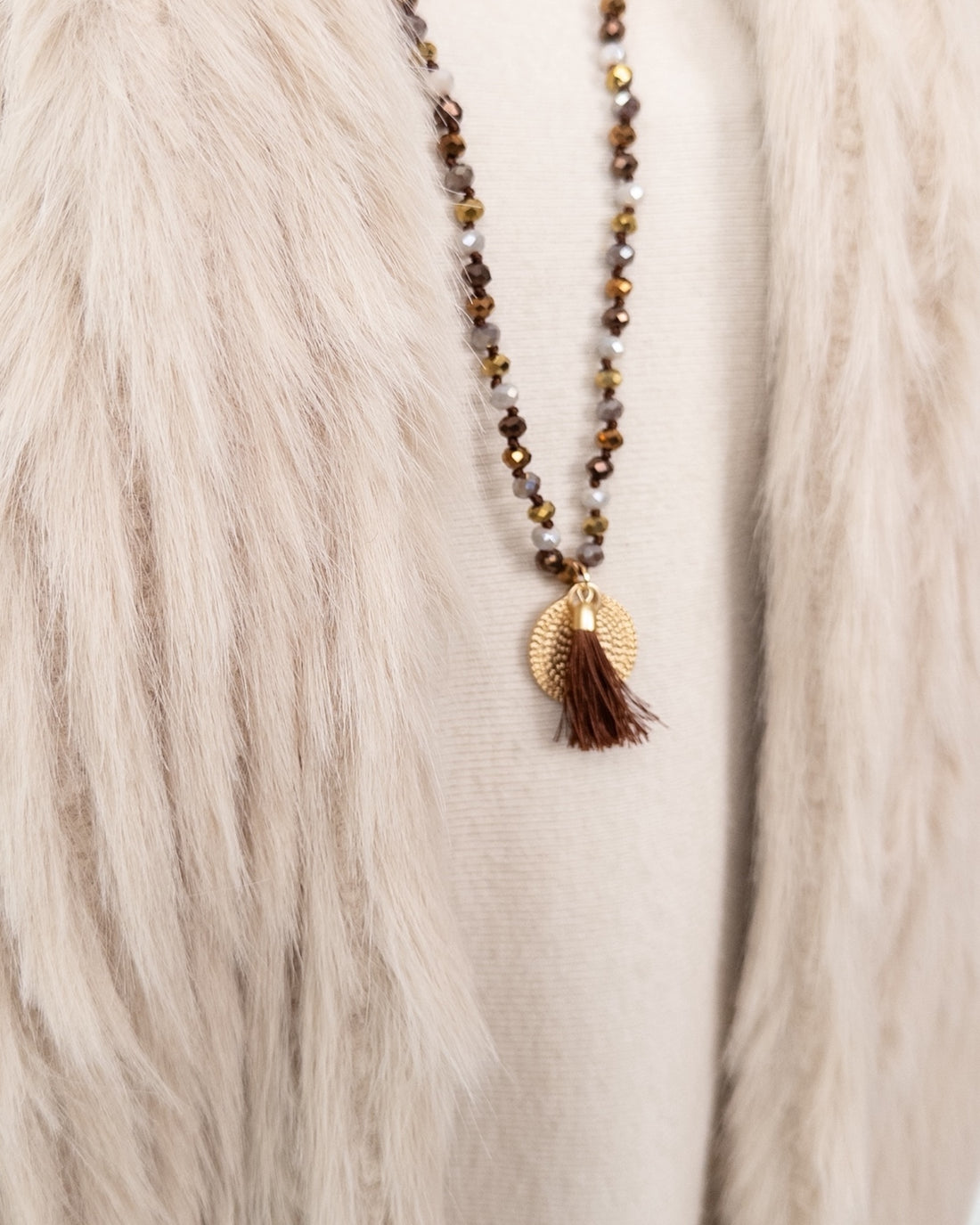 Kette Crystal braun mix