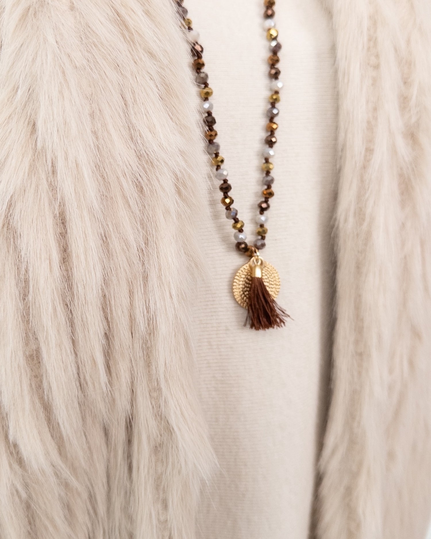 Kette Crystal braun mix