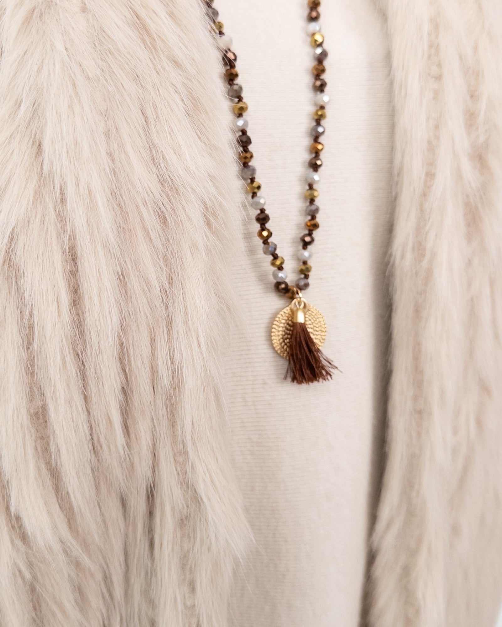 Kette Crystal braun mix